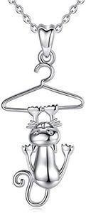 CELESTIA 925 Sterling Silver Cat Necklace for Women, Kitten Pendant with Moon Life Tree, Animals-themed Jewellery, Cat Gifts for Girls, 925 silver