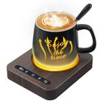 Coffee Mug Warmer & Mug Set,Mug Warmer for Desk with Auto Shut Off,Mug Warmer with Mug,Cup Warmer Set,4 Temperature Setting&1-12H Timer,for Heating Coffee, Beverage, Milk, Tea and Hot Chocolate.