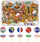 WedooZy 200 Pcs Country Flag Push Pins for Map, Education Display, Thumb Tacks, Map Indicator, Location Pins, Decorative Drawing Pins for World Travel Map, Pinboard, Bulletin Board, Office