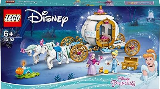 LEGO 43192 Disney Princess Cinderella’s Royal Carriage Toy with 2 Mini Dolls and Horse Figures