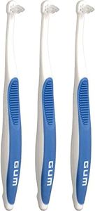 GUM Lot de 3 brosses à dents avec petite tête pour nettoyer les endroits difficiles à atteindre entre les appareils orthodontiques