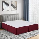 Cathay Home Double Brushed Microfiber Pleated Easy Fit Bed Skirt, Ultra Soft, and Wrinkle Resistant - Burgundy, Queen