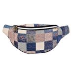 K London Stylish Canvas Multicolor Waist Bag Elegant Style Travel Pouch Passport Holder with Adjustable Strap(11703_multi)