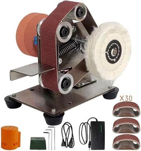 Blissthrill Mini Belt Sander, Electric Sander, Vertical belt sander for knife making, 7 Adjustable Speed Knife Polishing Kit, Power Belt Sanders for Woodworking, DIY (Vertical Mini Belt Sander)