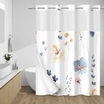 WITHLOC No Hook Shower Curtain with