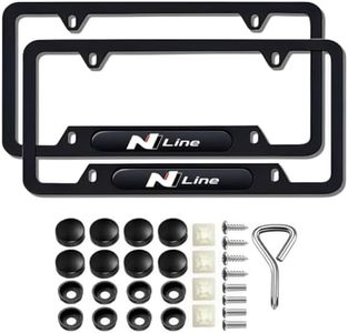 2 Pcs Black License Plate Frames License Plate Covers Compatible for N line Metal Aluminum Material Screw caps Cover Set