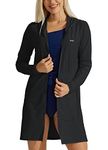 Willit Women's UPF 50+ Beach Cover Up Sun Protection Hoodie Long Jacket SPF Beach Swim Shirt Lightweight Black S