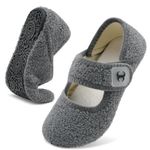 JOINFREE Men Slippers Indoor and Outdoor House Shoes for Women Home Shoes Adjustable Wide Slippers Grey 8 UK