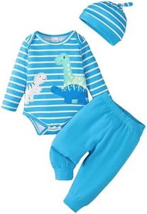 SUNNY PIGGY Baby Boy Clothes Newborn Infant Boys Outfits Romper Hat Pants 3PC Set 0-3 3-6 6-12 12-18 Month Clothing Gift