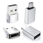 BASESAILOR USB to USB C Adapter&Type C Male to 3.0 Female Charger 4P,Thunderbolt 4 OTG Converter for iPhone 16 15 14 Plus Pro Max,Apple Watch 10,MacBook,Samsung Galaxy S22 S23 S24,iPad Air,AirPods 4