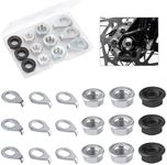 18pcs Bike Wheel Axle Nut and Bicycle Hub Safety Washer Kit, M8 M9.5 M10 Bicycle Hub Flanged Axel Nut Bike Parts for Mountain Bike Front & Rear Wheel Axle