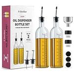 Oil Dispenser - Oil Dispenser Bottle For Kitchen - Glass Oil Bottle Set - Oil and Vinegar Dispenser - Oil Dispenser Bottle For Kitchen - Glass Oil Bottle Set - Refill Funnel & Pouring Spouts & Labels