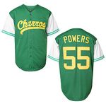 Villa Kenny Powers Baseball Jersey #55 Myrtle Beach Mermen Stitched Men Movie Baseball Jersey Blue Green (55 Powers Green, Medium)