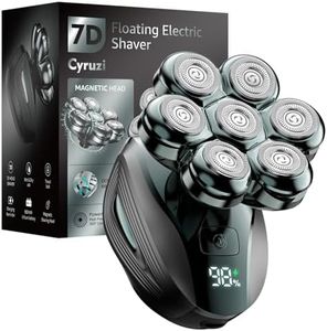 Cyruzi Head Shavers for Bald Men: Upgraded Detachable Head Shaver - IPX7 Waterproof Electric Razor for Men - 7D LED Display Rechargeable Grooming Kit with Type-C Charge