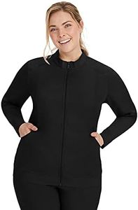 Healing Hands Scrub Jacket for Women 2 Pocket Purple Label Scrubs 5038 Dakota Zip up Womens Jacket Black L