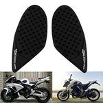 Motorcycle Tank Pads Side Sticker Knee Grips Protectors Black Rubber Gas Tank Traction Compatible with CBR1000RR and Most Motorcycles with Metal Tank