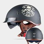 Open Face Motorcycle Helmet,Retro J