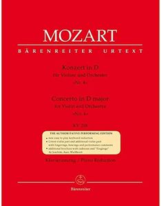 Mozart, W.A. - Concerto No. 4 in D Major, K. 218 - Violin and Piano - by Christoph-Hellmut Mahling