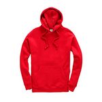 D&H CLOTHING UK Premium Adult Unisex Premium XS-6XL Pullover Heavy Blended Hooded Fleece Jumper Work Wear Sweatshirt Hoodies Top Plain BNW Unisex Red