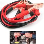 Catron Car Heavy Duty Auto Jumper Cable Battery Booster Wire Clamp with Alligator Wire (7ft, 500 AMP), Emergency Car Battery Charging Booster Cables, Red Black Jumper Wire With Clips