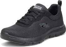 Skechers Women's Flex Appeal 4.0 Sneaker, Black, 8.5 Wide