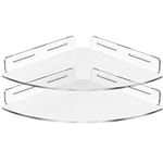 Vdomus Shower Caddy Shelf Set of 2 - No Drill Shower Shelves That are Easy to Install Bathroom Storage Solution with Adhesive Bathroom Shelving & The Shape Makes Them Ideal Shower Organizer Corner