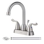 ARCORA 2 Handle Modern Bathroom Faucet Brushed Nickel, 4 Inch Centerset Bathroom Faucet with Drain Assembly and Supply Hoses, 3 Holes Faucet for Bathroom Sink