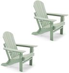 VonHaus Green Folding Adirondack Ch