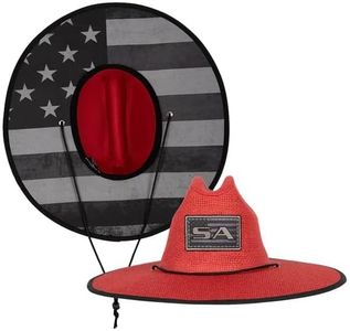 New Premium Keys Straw Hat for UV Sun Protection | UPF 50+ Sun Protection, Adjustable Drawstring, Universal Size | by SA Co. | Ideal for Beach, Fishing, Outdoor Activities | Blackout American Flag
