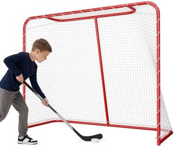 SPOYNAL 54” Street Hockey Goal Net – Steel Hockey Net for Street & Roller Hockey, Indoor Outdoor Hockey Training Goal for Backyard, Driveway & Garage Practice