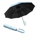 GaxQuly Umbrella for Men Women || Folding Umbrella With Carabiner Handle || 10 Reinforced Ribles || Windproof and Sunproof || Auto Umbrella Big Size for Men/Women/Kids (Sky)