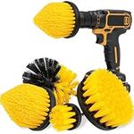 Aongray 4 Pack Drill Brush 1/4’ Power Scrubber Attachment Kit Electric Cleaning Brush Set for Cleaning Bathroom and Kitchen Floor Brick Surface