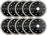 SHDIATOOL Super Thin Diamond Turbo Blade 10PCS 5 Inch Cutting Porcelain Ceramic Tile Granite Dia 125mm
