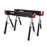 Steelman Adjustable Height Work Table Folding Sawhorses, Set of Two, Durable Steel Construction, Folding Legs, 2x4 Table Support Arms, 2,600 lb. Combined Loading Capacity