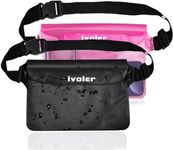 ivoler Waterproof Pouch Bag, 2 Pack Universal Waterproof Case Dry Bag for Beach,Swim,Boating,Kayaking,Hiking,Protects iPhone Phone, Camera, Cash, Document from Water, Sand, Snow.(Black+Rose)