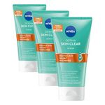 NIVEA Derma Skin Clear Scrub, Exfoliating Face Scrub, Salicylic Acid Face Scrub Enriched with Niacinamide to Unclog Pores and Refine Skin Textures, 150 ml (Pack of 3)