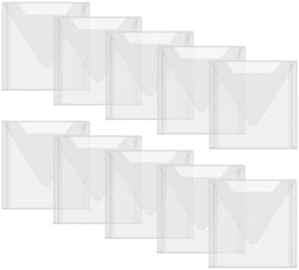 Briartw 20 Pack 4.75x4.75" Square Storage Bag,Resealable Plastic Envelopes Pockets for Cutting Dies Stencil Crafts Organizer Holder,Clear Storage Envelopes for Clear Stamp,Die Cuts,Scrapbook Paper