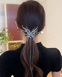 Metal Butterfly Hair Stick Pearl Hair Chopsticks Hair Clip Chignon Pin Hair Decor Hairpin Chinese Hair Accessories for Women Black