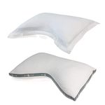 Eli & Elm | Ultimate Side Sleeper Pillow with Adjustable Filler to Get The Perfect Contour Curved Pillow for A Neck Pain Relief Sleep - Removable Latex and Polyester Filling (Pillow & Pillow Case)