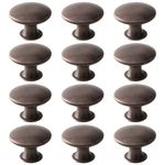 Mokife 12 Pack Cabinet Knobs Copper Rustic Round Metal Dresser Pulls Furniture Handles with Screws for Chest of Drawers Kitchen Cupboard Wardrobe Door