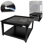 EZ Laundry 27" Upgraded Universal Fit Pedestal Raises by 16” with Built-in Drain Pan + Hose, 700lbs Capacity, Adjustable Feet, Anti-Vibration, Steel & Storage Shelf for Washer or Dryer (Black)