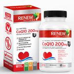 Renew Actives CoQ10 Ubiquinone Supplement: 200mg CoenzymeQ10 Caps - Cardiovascular, Helps with Migraine & Headaches, & Immune System Health Boost - High Potency Oxidized CoQ10-60 Capsules