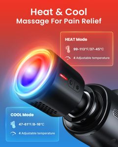 RENPHO Thermacool Deep Tissue Massage Gun – Heat & Cold, 5 Speeds, 5 Heads, Black