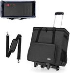 CURMIO Rolling Desktop Computer Carrying Case, Double Layers Computer Tower Travel Bag with Wheels for PC Chassis, Keyboard and Mouse, Black (Bag Only, Patented Design)