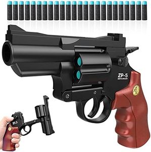 Revólver de Juguete de Espuma, Pistola de Juguete, Pistola Infantil, Pistolas de Juguete para niños a Partir de 7 años, Pistola de Juguete (Cafe Negro)