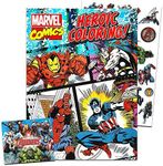 Marvel Comics Coloring Book for Adults Relaxation Set ~ Advanced Marvel Coloring Book Featuring Iron Man, Thor, Spider-Man, Captain America, and More with Stickers (Marvel Coloring Books for Adults)