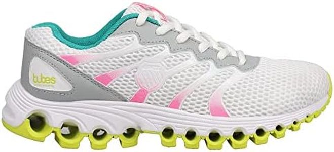 K-Swiss Kid's Tubes Comfort 200 Training Shoe, Highrise/Neon Pink/Neon Teal/Opt Yellow, 4 M
