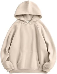 ANRABESS Women Hoodies Oversized Fleece Long Sleeve Comfy Casual Basic Pullover Sweatshirts 2025 Fall Outfits Y2K Clothes Apricot X-Small