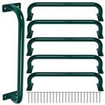 ESPETS 6 Pack 17 Inch Green Steel Playground Safety Handlesfor Kids - Swing Set Accessories Grab Handles, Playset Hand Grips, Indoor Monkey Bars for Jungle Gym, Playhouse, Climbing Frame