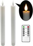 Flameless Candles with Remote Timer, Yme 2 Packs Battery Operated LED Taper Candles Flickering with Real Wax Candle Set for Home Decor Indoor Fall Thanksgiving Halloween Christmas Party Decorations